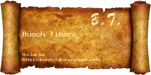 Busch Tiborc névjegykártya